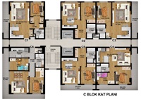 C TİPİ NORMAL KAT PLANI